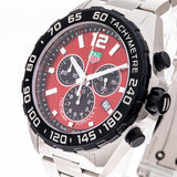 Tag Heuer Formula 1 Chronograph Red Dial Silver Steel Strap Watch for Men - CAZ101AN.BA0842 Authentic Buy Shop Now