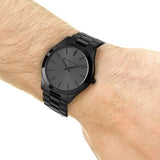 Michael Kors Slim Runway Black Dial Black Steel Strap Watch for Men - MK8507 Authentic Buy Shop Now