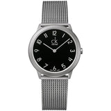 Calvin Klein Minimal Black Dial Silver Mesh Bracelet Watch for Women - K3M52151 Authentic Buy Shop Now