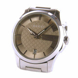 Gucci G Timeless Brown Dial Silver Steel Strap Watch For Women - YA126526 Authentic Buy Shop Now