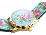 Gucci G Timeless Floral Turquoise Dial Turquoise Leather Strap Watch For Women - YA1264085 Authentic Buy Shop Now