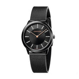 Calvin Klein Minimal Diamonds Black Dial Black Mesh Bracelet Watch for Women - K3M22X2X Authentic Buy Shop Now