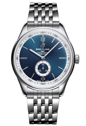 Breitling Premier Automatic 40mm Blue Dial Silver Steel Strap Watch for Men - A37340351C1A1 Authentic Buy Shop Now