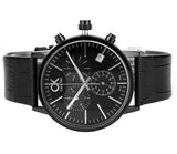 Calvin Klein Post Minimal Chronograph Black Dial Black Leather Strap Watch for Men - K7627401 Authentic Buy Shop Now