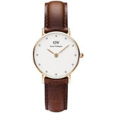 Daniel Wellington Classy St Mawes White Dial Brown Leather Strap Watch For Women - DW00100059 Authentic Buy Shop Now
