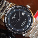 Tissot T Classic Luxury Powermatic 80 Black Dial Silver Steel Strap Watch For Men - T086.408.11.056.00 Authentic Buy Shop Now