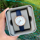Fossil Tailor White Dial Blue Leather Strap Watch for Women - ES4260 Authentic Buy Shop Now