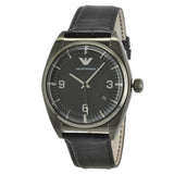 Emporio Armani Franco Black Dial Black Leather Strap Watch For Men - AR0368 Authentic Buy Shop Now