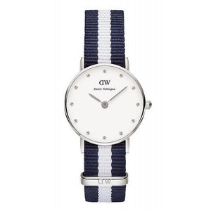 Daniel Wellington Classy Glasgow White Dial Two Tone NATO Strap Watch For Women - DW00100074 Authentic Buy Shop Now