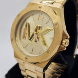 Michael Kors Lennox Three-Hand Quartz Gold Dial Gold Steel Strap Watch For Men - MK8939 Authentic Buy Shop Now