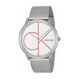 Calvin Klein Minimal White Dial Silver Mesh Bracelet Watch for Men - K3M51152 Authentic Buy Shop Now