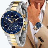 Maserati Competizione Chronograph Blue Dial Two Tone Steel Strap Watch For Men - R8873600006 Authentic Buy Shop Now