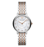 Emporio Armani Mother of Pearl Dial Two Tone Stainless Steel Watch For Women - AR11094 Authentic Buy Shop Now