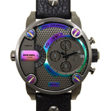 Diesel Badass Chronograph Anthracite Dial Black Leather Strap Watch For Men - DZ7270 Authentic Buy Shop Now