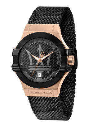 Maserati Potenza Black Mesh Bracelet Black Dial Watch For Men - R8853108010 Authentic Buy Shop Now