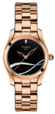Tissot T Wave Black Dial Rose Gold Steel Strap Watch For Women - T112.210.33.051.00 Authentic Buy Shop Now