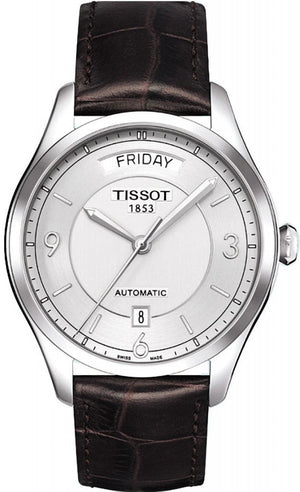 Tissot T Classic T One Automatic Silver Dial Brown Leather Strap Watch For Men - T038.430.16.037.00 Authentic Buy Shop Now