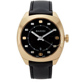 Gucci GG2570 Black Dial Black Leather Strap Watch For Men - YA142310 Authentic Buy Shop Now