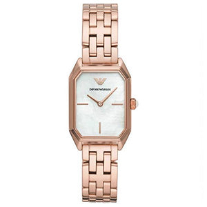 Emporio Armani Giola White Mother of Pearl Dial Rose Gold Steel Strap Watch For Women - AR11147 Authentic Buy Shop Now