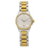 Gucci G Timeless Silver Dial Two Tone Steel Strap Watch For Women - YA126563 Authentic Buy Shop Now
