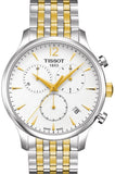 Tissot T Classic Tradition Chronograph White Dial Two Tone Steel Strap Watch For Men - T063.617.22.037.00 Authentic Buy Shop Now