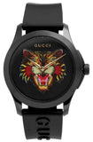 Gucci G Timeless Cat Motif Black Dial Black Leather Strap Unisex Watch - YA1264021 Authentic Buy Shop Now
