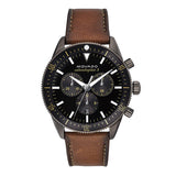 Movado Heritage Series 29mm Calendoplan Chronograph Black Dial Brown Leather Strap Watch For Men - 3650060 Authentic Buy Shop Now