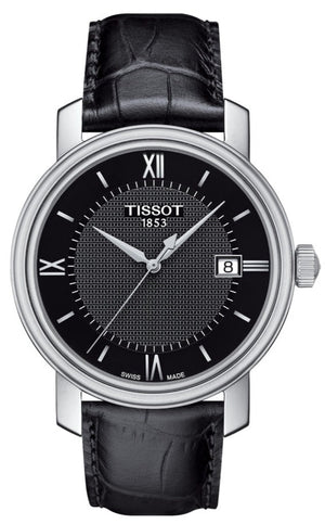 Tissot T Classic Bridgeport Black Dial Black Leather Strap Watch For Women - T097.010.16.058.00 Authentic Buy Shop Now