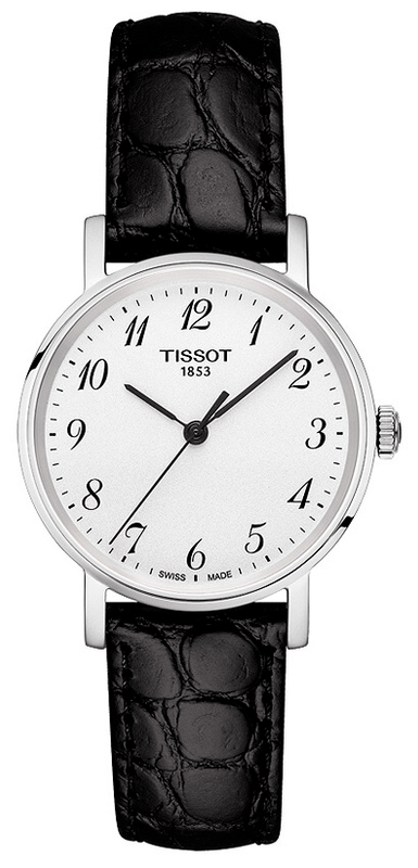 Tissot Everytime Small White Dial Black Leather Strap Watch For Women - T109.210.16.032.00 Authentic Buy Shop Now