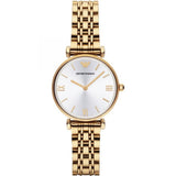 Emporio Armani Gianni T Bar Silver Dial Gold Stainless Steel Strap Watch For Women - AR1877 Authentic Buy Shop Now