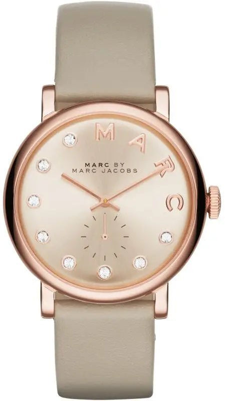 Marc Jacobs Baker Rose Gold Dial Grey Leather Strap Watch for Women - MBM1400 Authentic Buy Shop Now