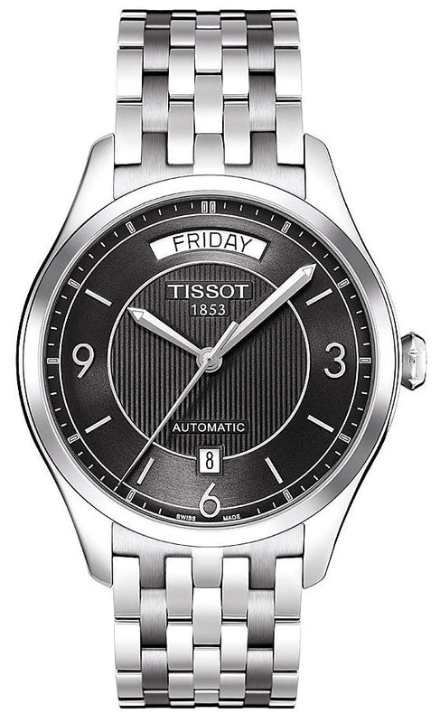 Tissot T Classic T One Automatic Black Dial Silver Steel Strap Watch For Men - T038.430.11.057.00 Authentic Buy Shop Now
