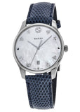 Gucci G-Timeless Signature Mother of Pearl Star Dial Blue Watch For Women - YA126588 Authentic Buy Shop Now