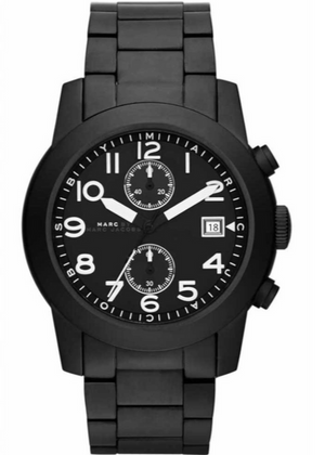Marc Jacobs Larry Chronograph Black Dial Black Steel Strap Watch for Men - MBM5052 Authentic Buy Shop Now