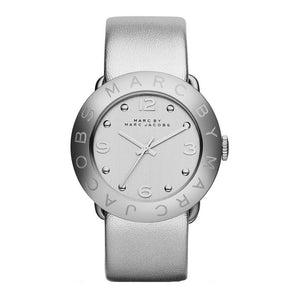 Marc Jacobs Amy Silver Dial Silver Leather Strap Watch for Women - MBM8626 Authentic Buy Shop Now