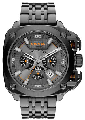 Diesel BAMF Chronograph Gray Dial Gray Steel Strap Watch For Men - DZ7344 Authentic Buy Shop Now