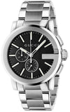 Gucci G Chrono Black Dial Silver Steel Strap Watch For Men - YA101204 Authentic Buy Shop Now