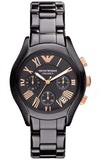 Emporio Armani Chronograph Black Ceramic Stainless Steel Dial Watch For Women - AR1411 Authentic Buy Shop Now