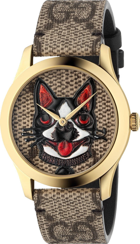 Gucci G-Timeless Brown Dial Brown Leather Strap Unisex Watch - YA1264057 Authentic Buy Shop Now