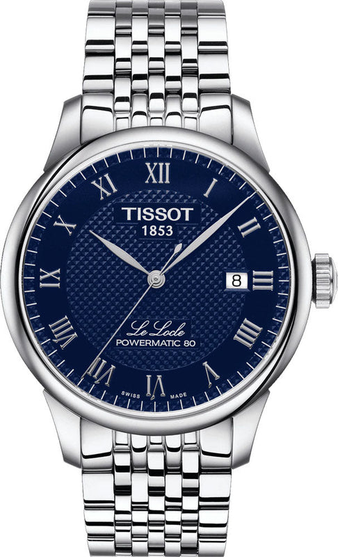 Tissot Le Locle Powermatic 80 Blue Dial Silver Steel Strap Watch For Men - T006.407.11.043.00 Authentic Buy Shop Now