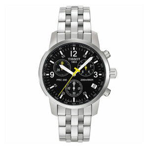 Tissot T Sport PRC200 Chronograph Black Dial Silver Steel Strap Watch for Men - T17.1.586.52 Authentic Buy Shop Now