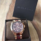 Michael Kors Bradshaw Burgundy Dial Two Tone Steel Strap Watch for Women - MK6270 Authentic Buy Shop Now