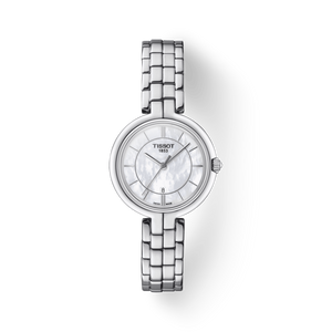 Tissot T Lady Flamingo Mother of Pearl White Dial Silver Steel Strap Watch For Women - T094.210.11.111.00 Authentic Buy Shop Now