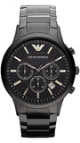 Emporio Armani Ceramica Chronograph Black Dial Black Steel Strap Watch For Men - AR1451 Authentic Buy Shop Now