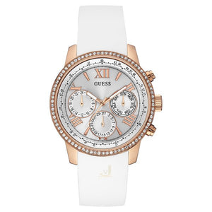 Guess Sport White Dial White Rubber Strap Watch For Women - W0616L1 Authentic Buy Shop Now