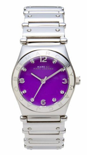 Marc Jacobs Amy Purple Dial Silver Steel Strap Watch for Women - MBM8560 Authentic Buy Shop Now