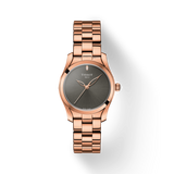 Tissot T Wave Anthracite Dial Rose Gold Steel Strap Watch For Women - T112.210.33.061.00 Authentic Buy Shop Now