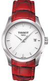 Tissot Couturier White Dial Red Leather Watch For Women - T035.210.16.011.01 Authentic Buy Shop Now