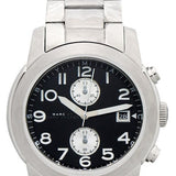 Marc Jacobs Larry Chronograph Black Dial Silver Steel Strap Watch for Men - MBM5050 Authentic Buy Shop Now