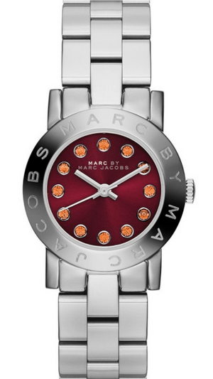 Marc Jacobs Amy Red Dial Silver Steel Strap Watch for Women - MBM3335 Authentic Buy Shop Now